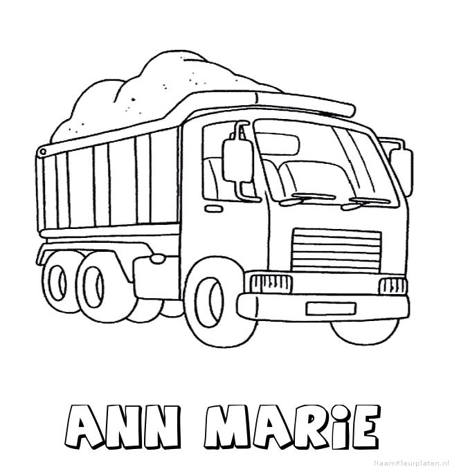 Ann marie vrachtwagen kleurplaat